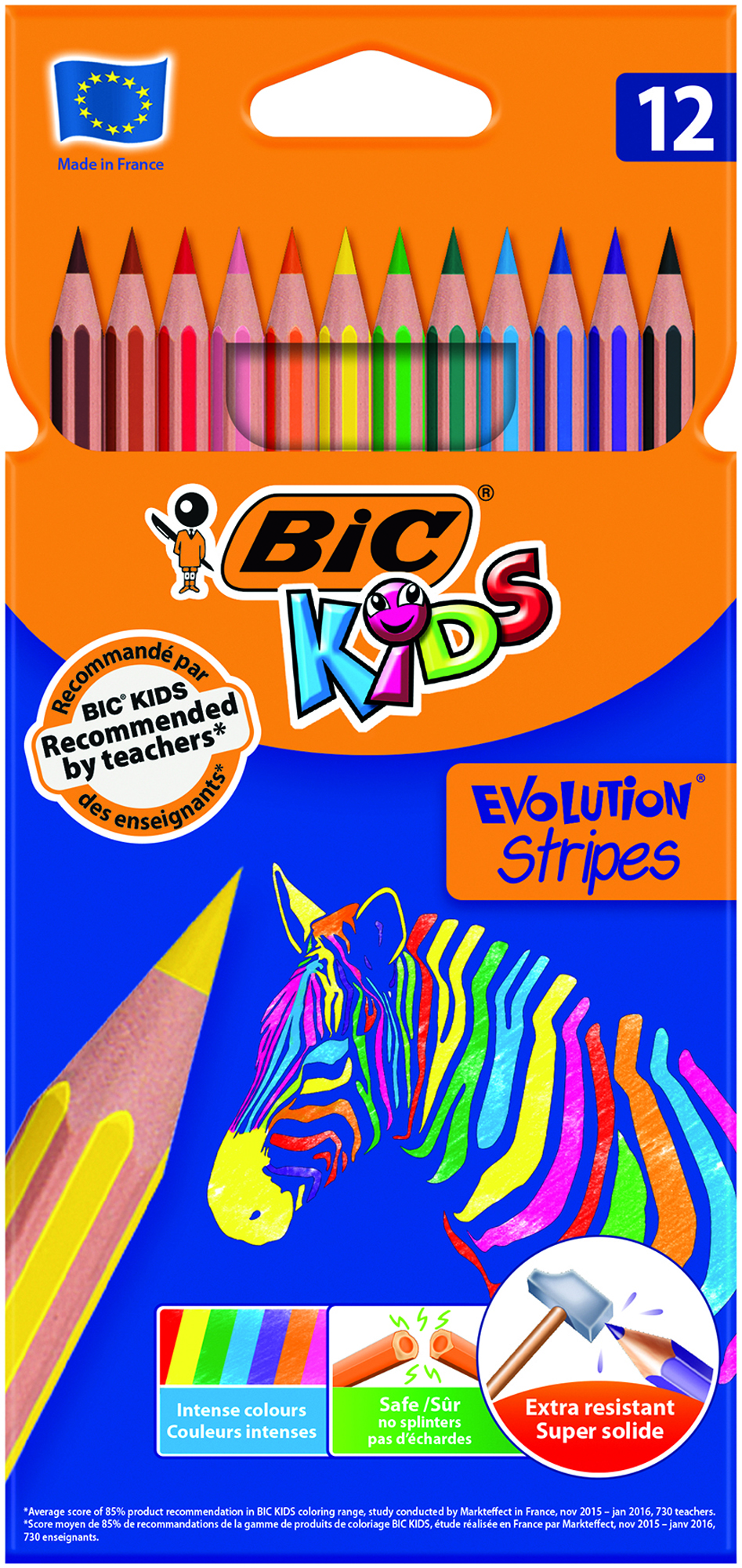 BIC Kids Tropicolors 2 Colouring Pencils Ink Assorted Colours 12