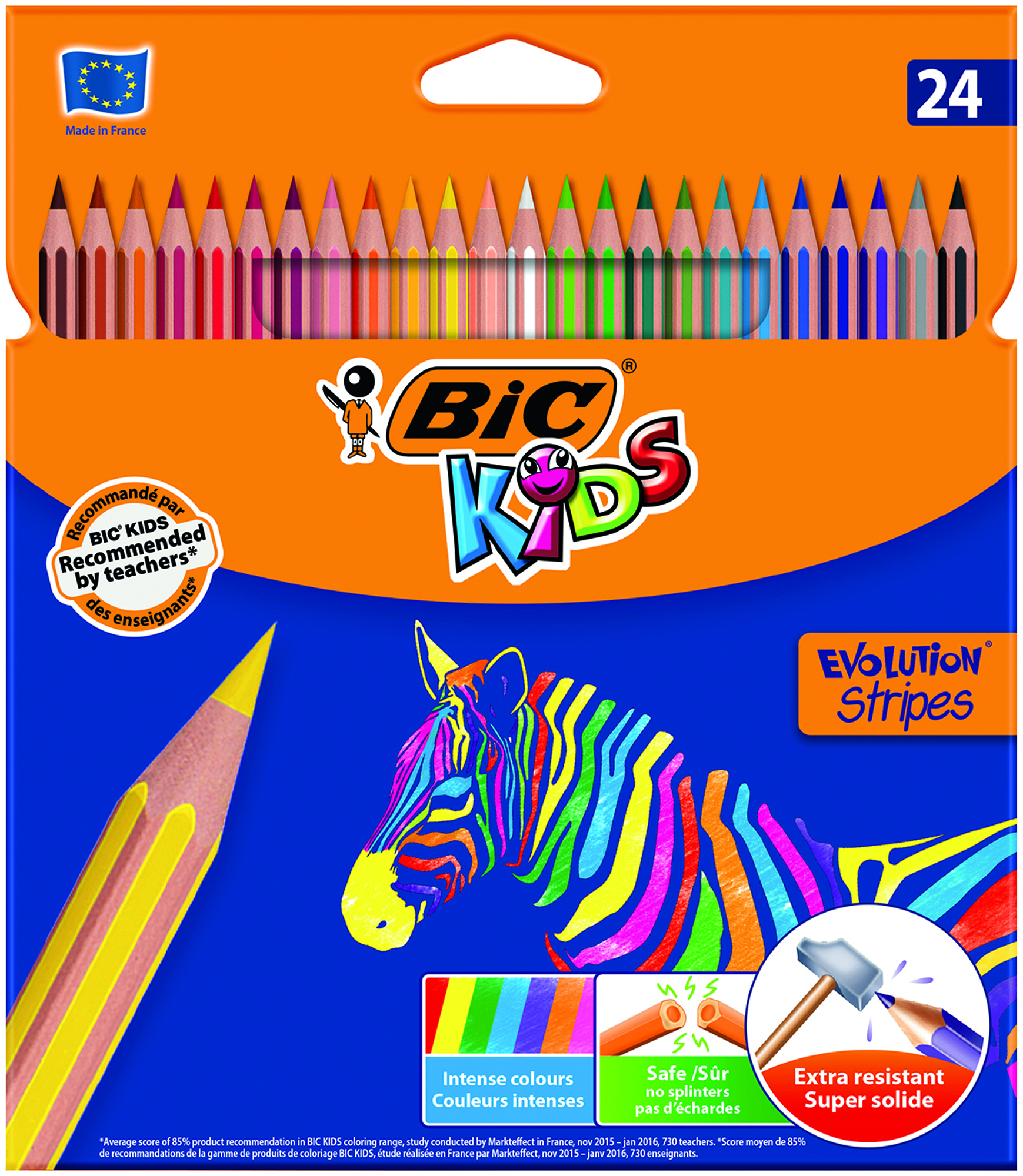 BIC Kids Tropicolors 2 Colouring Pencils Ink Assorted Colours 24
